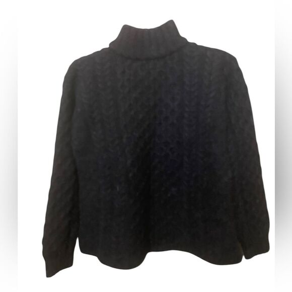 Ireland Inis Crafts 100% Merino Wool Zip Cable Knit Fisherman Sweater SZ Medium - Picture 5 of 9